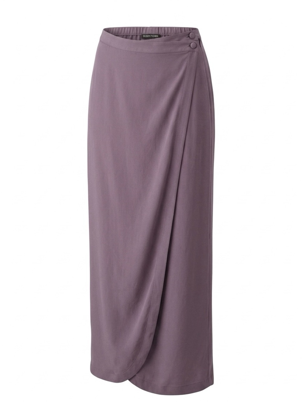 Eileen Fisher 100% Silk Wrap Maxi Skirt Plum Purple L Lagenlook Quiet Luxury